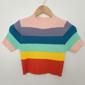 NWOT Colorful Crop top